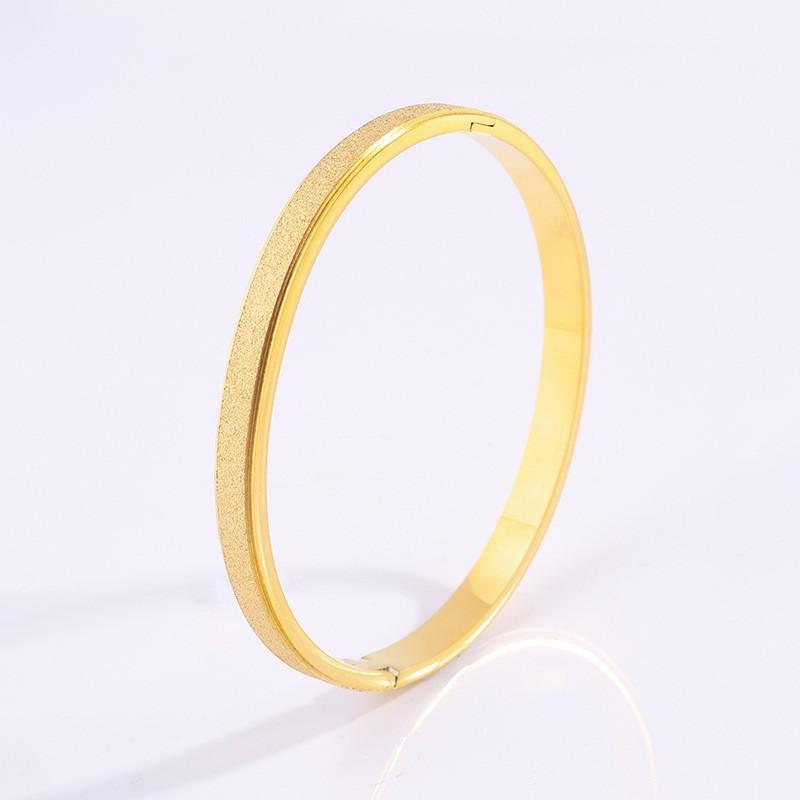 Elegant Frosted Texture Stainless Steel Bangle Radiant Minimalist Bracelet for Daily Fashion