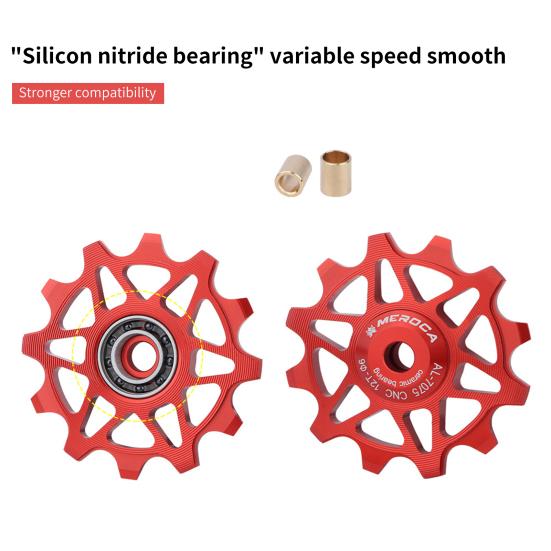 Bicycle Bearing Jockey Wheel Heavy-duty Corrosion Resistant Rust-proof 12T 14T Bike Rear Derailleur
