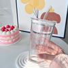1Pcs Creative Letter Water Cup With Straw And Lid Water Cup Glass Cup Sport Mug Straw Water Cup Breakfast Cup Outdoor Tableware