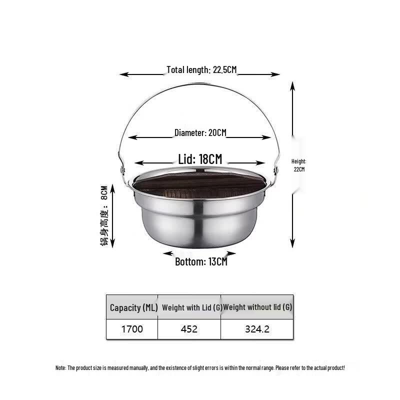 Multi-functional Stainless Steel Camping Hanging Pot