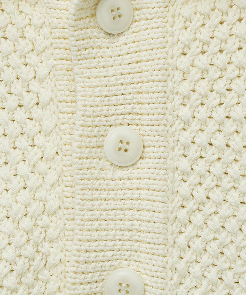 NOIRER Oversized Heavy Polo Half Knit (Ivory)