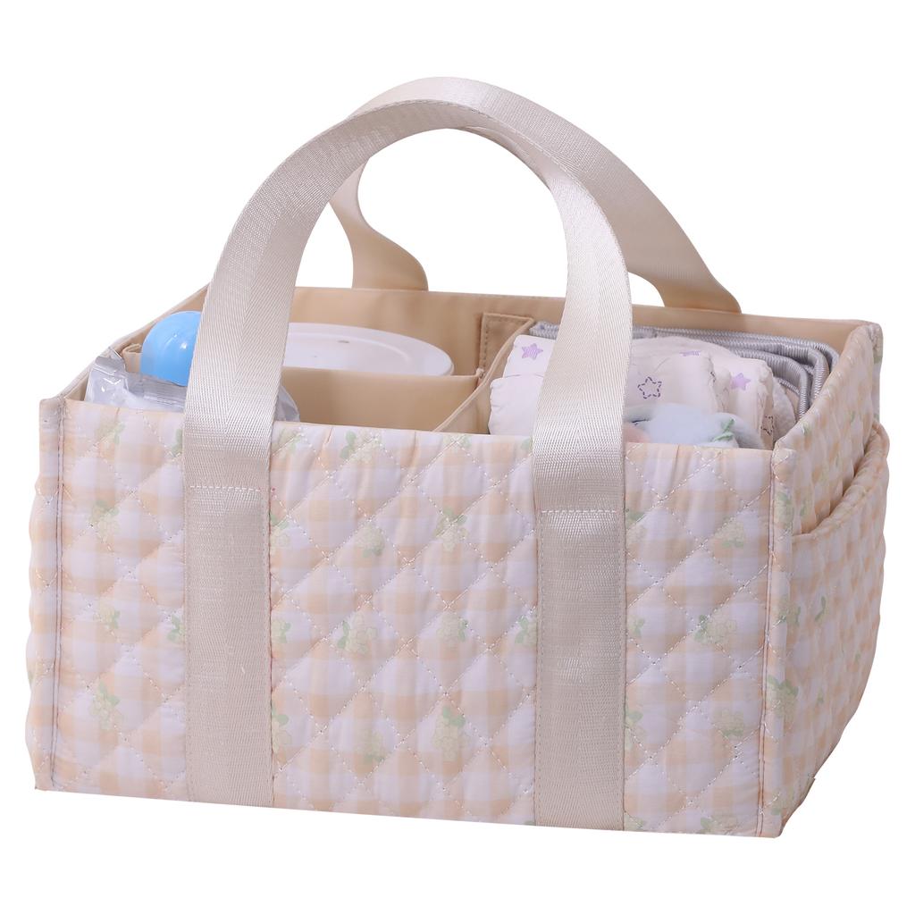 Diary Floral Diaper Caddy Organizer with Removable Dividers Baby Essentials Organizer Gift for Babyshower Newborn Parents Gift