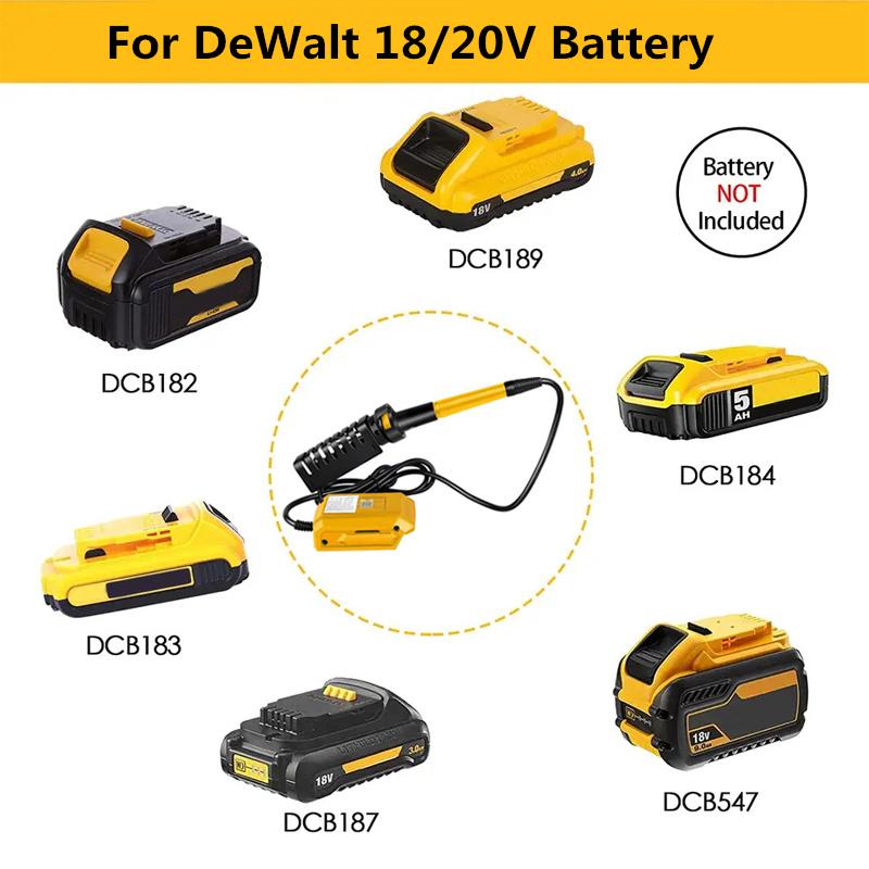 60W Wireless Electric Soldering Iron For Makita/Dewalt 18/20V Battery Welding Tool 300-510℃ Temperature Adjustable Fast Heating
