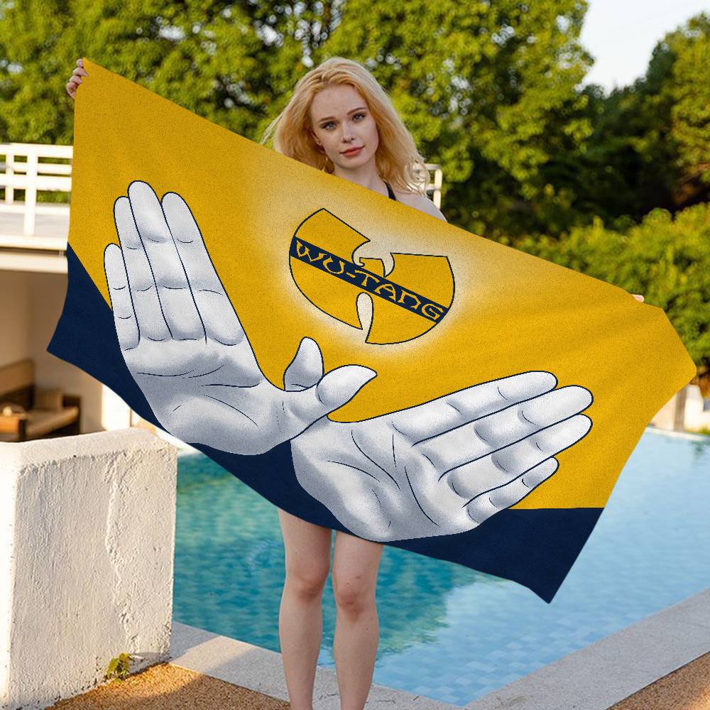 Hip Hop Group Wu TangS Bath Towel Microfiber Soft Water Absorbing Breathable For Girl Kids Decorative Cartoon Beach Towel