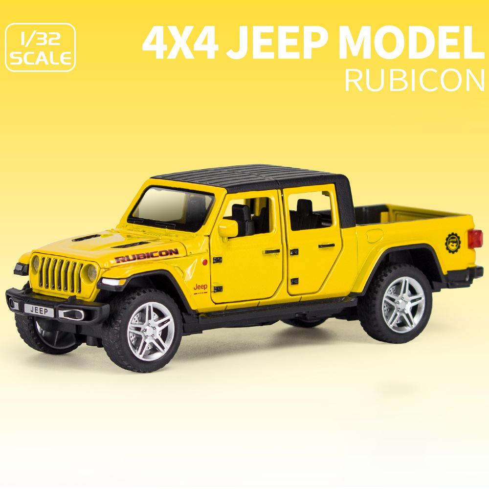 Schaal 1/32 Jeep Wrangler Gladiator pick-up truck, legering automodel gegoten metalen speelgoed terreinvoertuigen met geluid en licht collectie kindercadeau