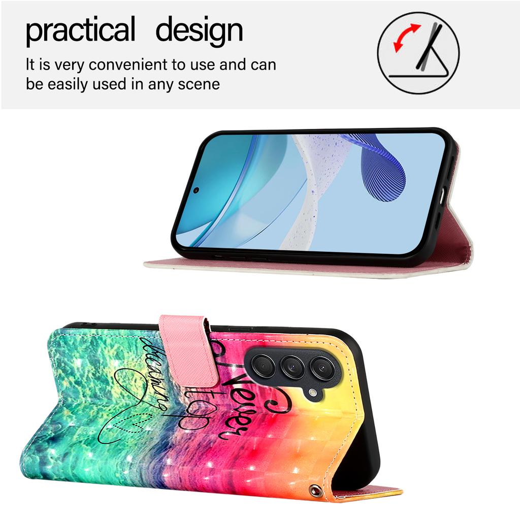 For Samsung Galaxy M55 5G/C55 5G/F55 5G Leather Case Pattern Printing Wallet Stand Mobile Cover with Strap