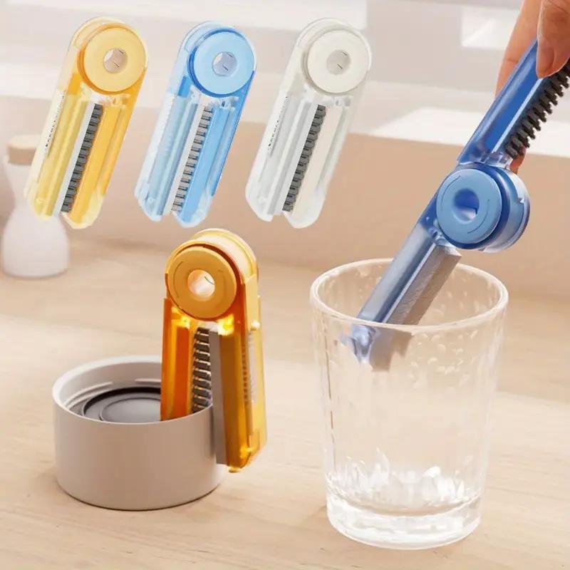 

1PCS 3-in-one Cup Brush Bottle Brush Water Cup Cleaning Brush Cup Artifact Multi-function Long Handle Straw Cup Lid Cleaning Rinse 1PCS помаранчевий