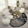Bohemian Life Tree Design Flannel-printed round floor mats are slip-resistant Suitable for living bedroom terrace garden carpets