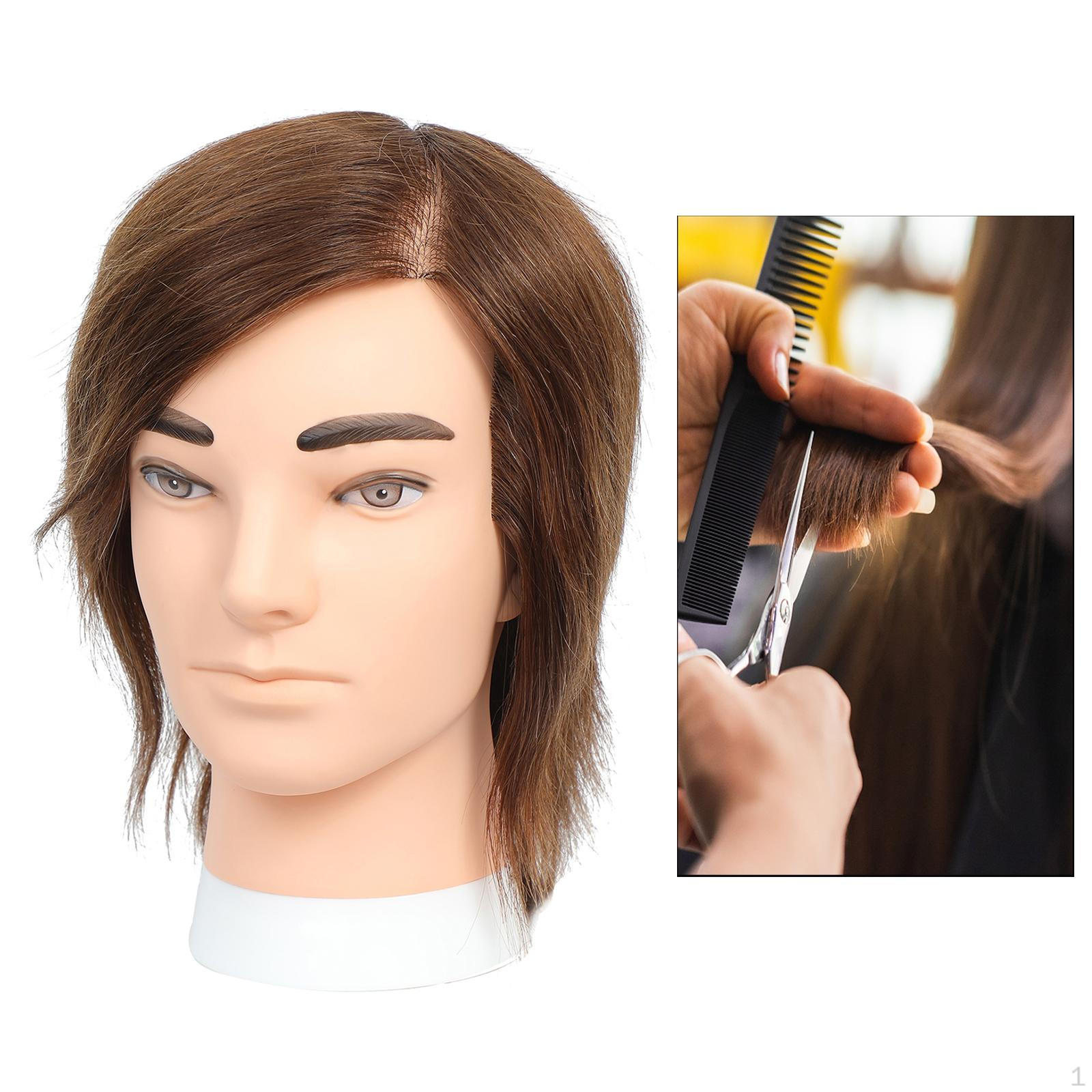 

Мужская голова манекена для укладки волос, стрижки, парикмахерская учебная кукла White Skin Brown