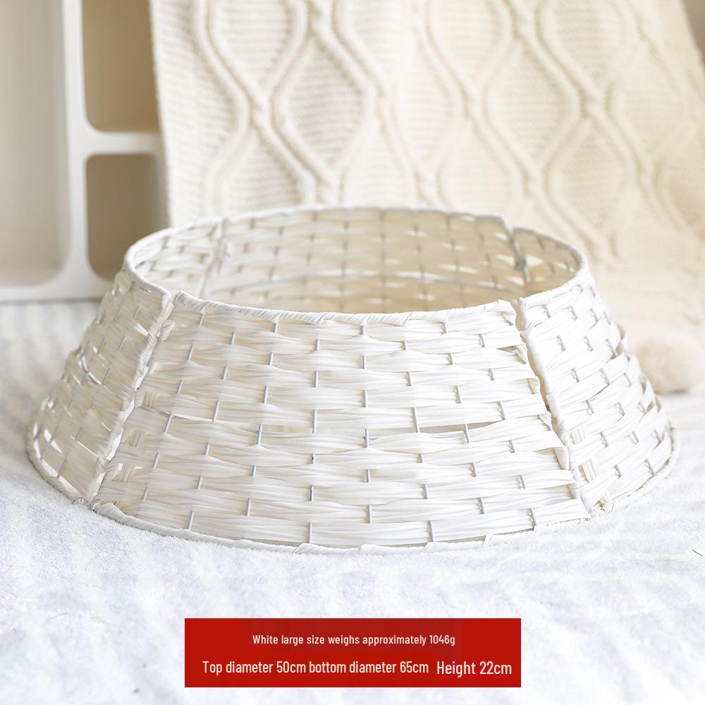 Hand-Woven White Nordic Christmas Tree Surround Fence