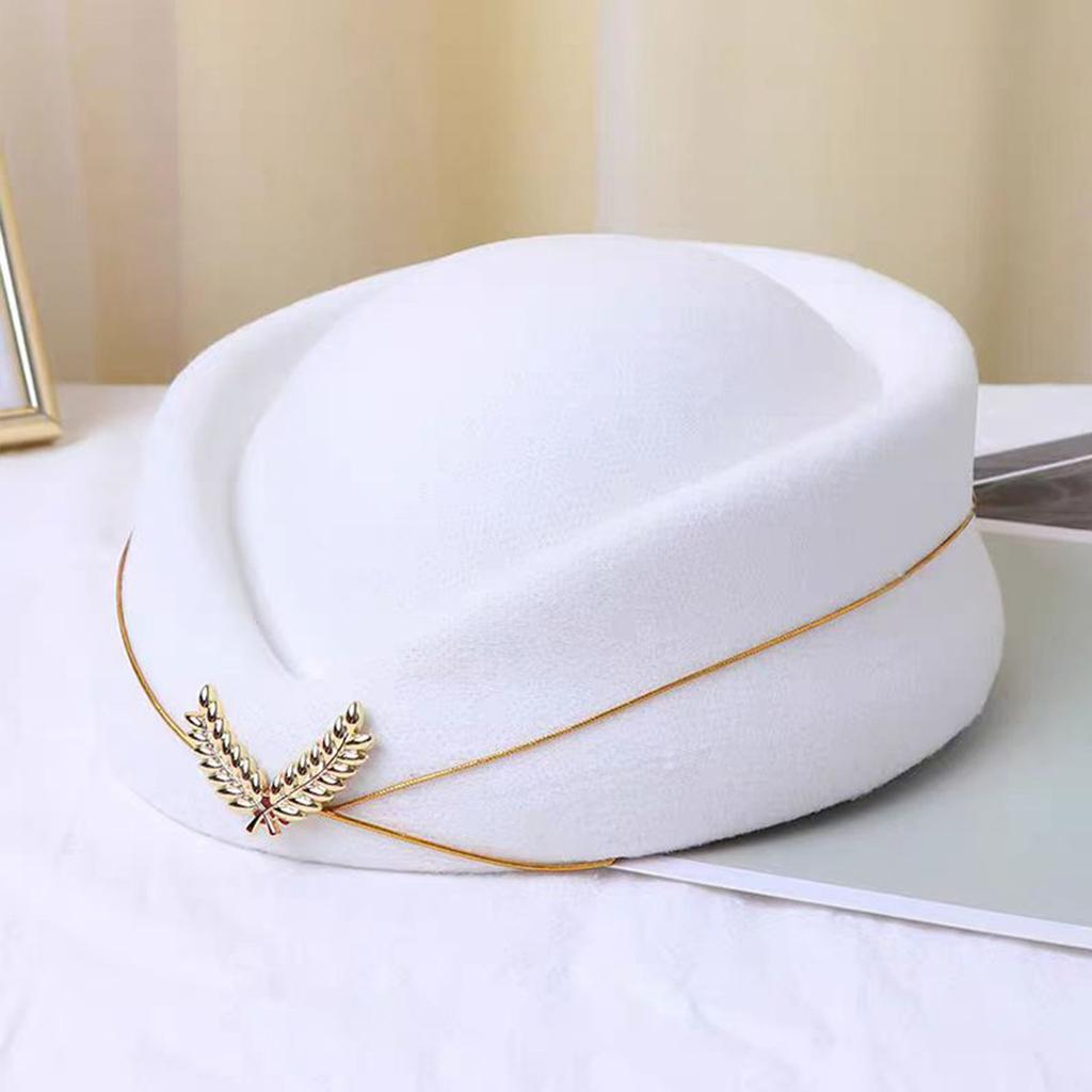 New Retro Beret Stewardess Hat Imitation Wool Autumn and Winter Versatile Painter Hat Hat Female British Socialite