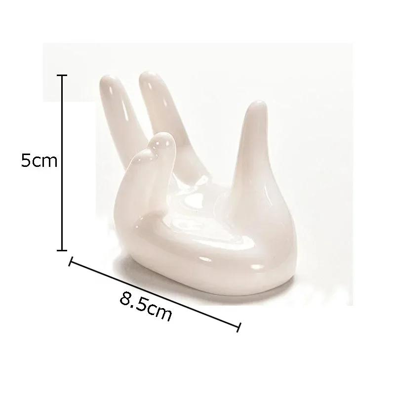 

White Hand Palm Ceramic Statue Desk Decoration Abstract Artwork Hand Palm Sculpture Room Aesthetic Decor Crafts Ornaments