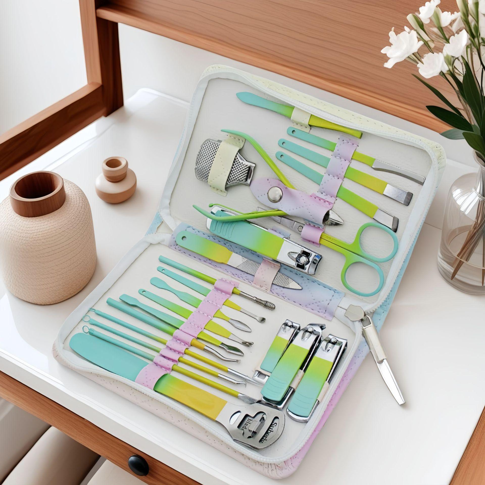 48-Piece Pedicure & Manicure Set: Stainless Steel Nail Clippers, Eyebrow Trimmer, Foot File, Beauty Tools in Zipper Bag