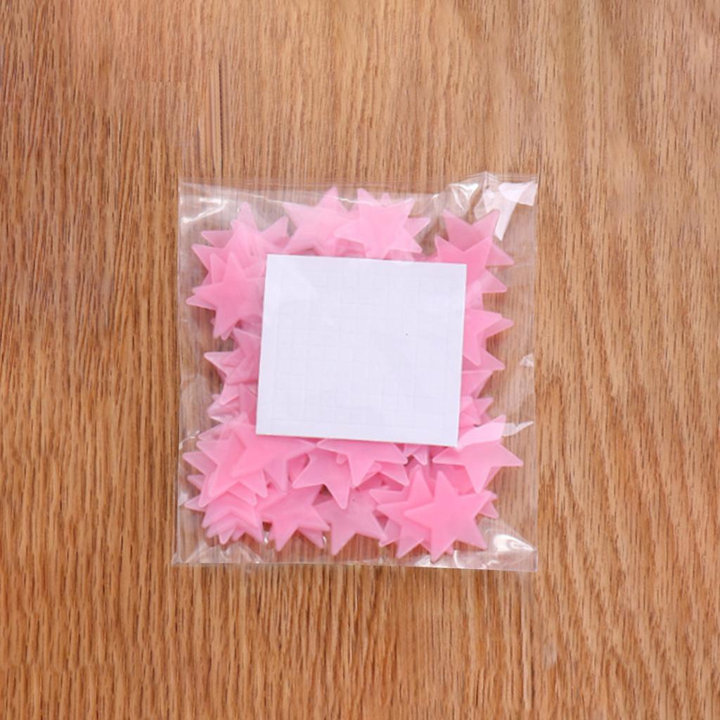 100Pcs Night Luminous Fluorescent Glow Stars Stickers Home Decor Wall Sticker for Kids Bedroom
