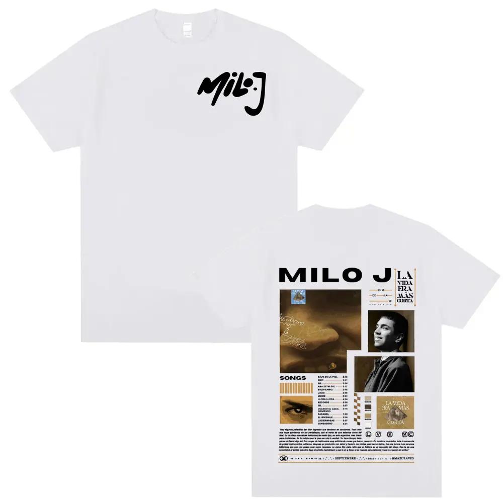 

Y2k Short Sleeved Round Neck Tshirt Unisex Clothing New in Top Tees Unisexs TShirt Rapper Milo J Music Album Tour Merch 4XL