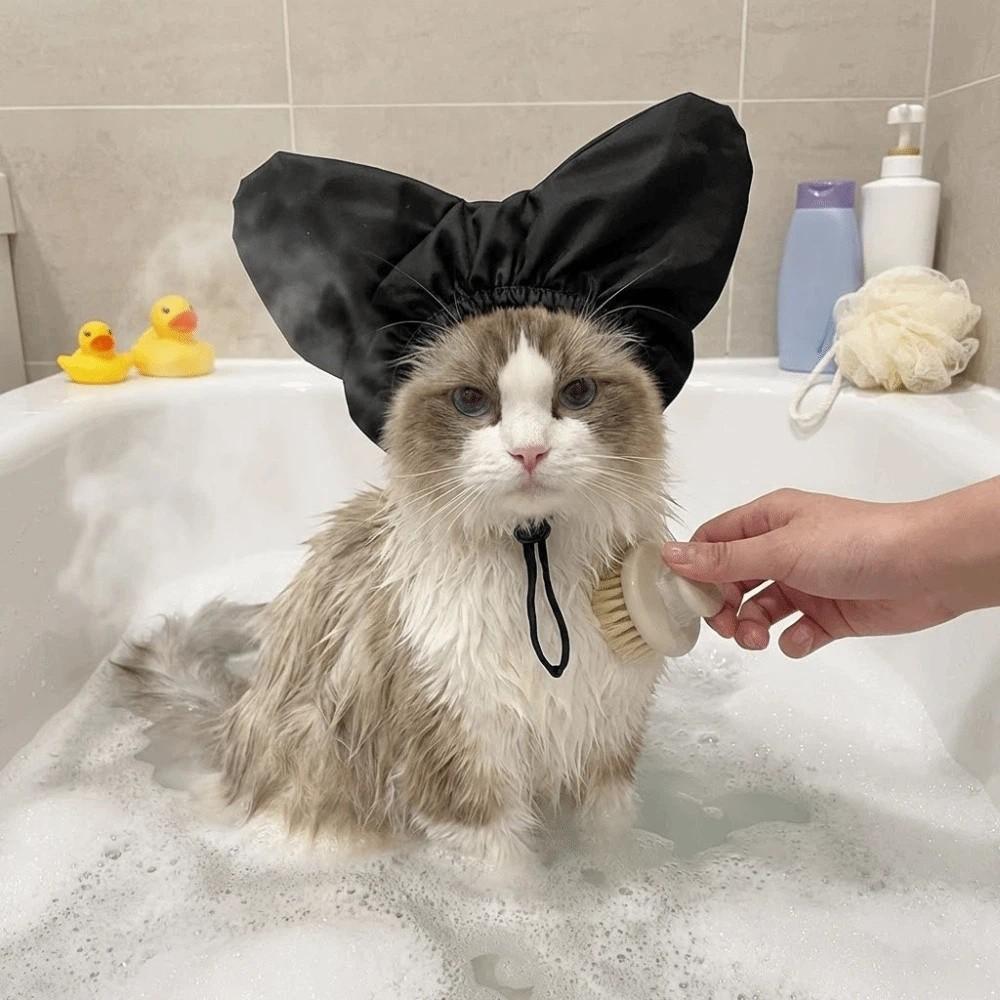Wiederverwendbare Katzen-Bade-Duschhaube Wasserdichte Hunde-Badehut Haustier Herzform Baden Ohrabdeckung Haustier-Spa