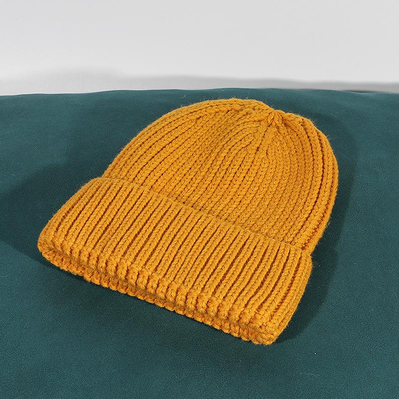 Hat for Women In Autumn and Winter Korean Style Versatile Knitted Hat Custom Embroidery Candy Color Wool Hat Warm Cold Hat Men's Trendy