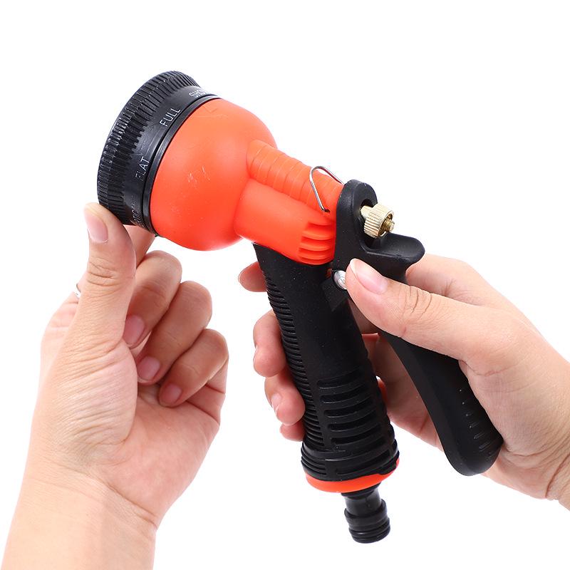 8-Function Garden Hose Reel: Watering, Car Wash, and Storage Solution.