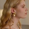 Niche Retro French High-end Temperament Metal Flower Simple Earrings Earrings Women