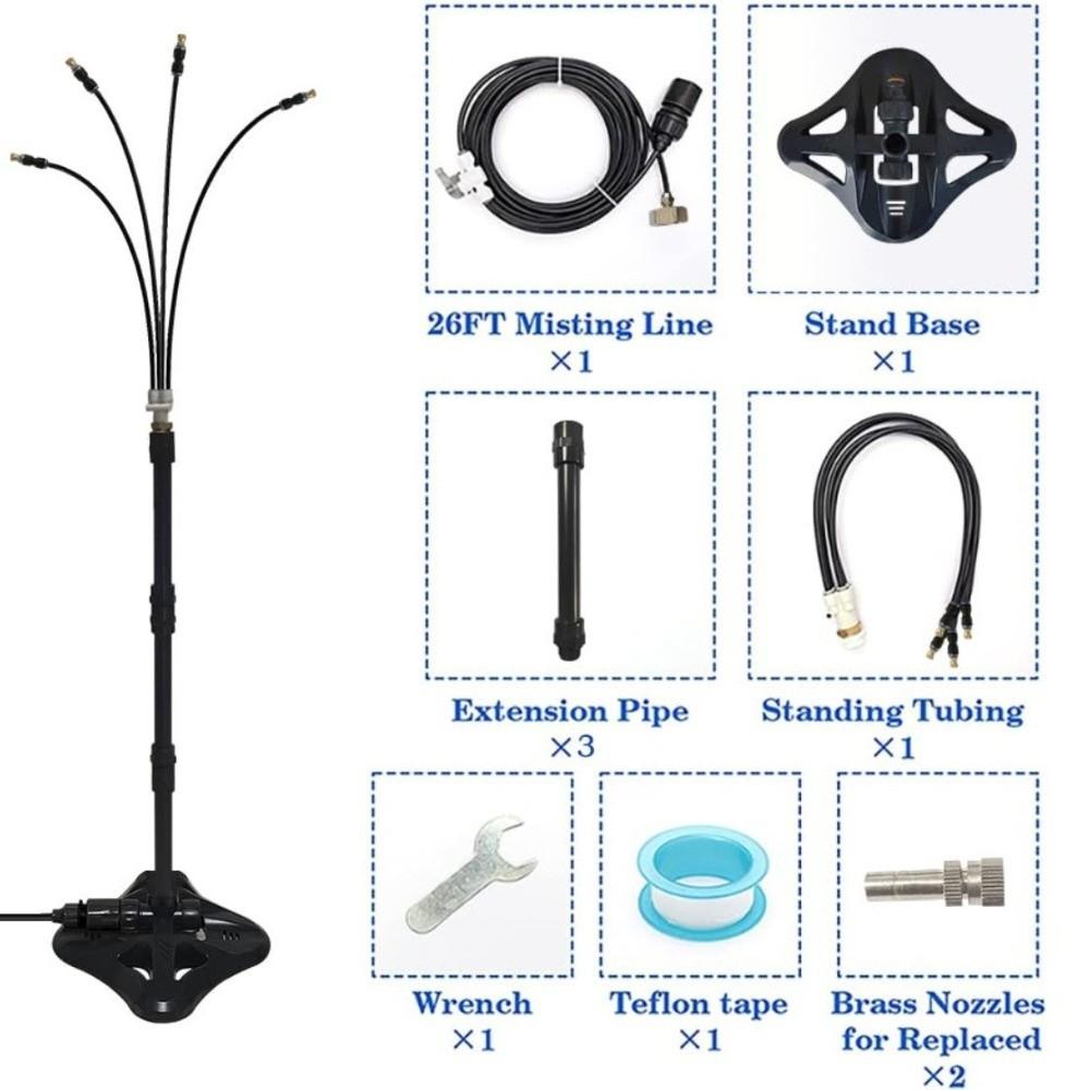 Adjustable Height Misting System Mist Fan Water Misters Cooling Standing Misters BBQ