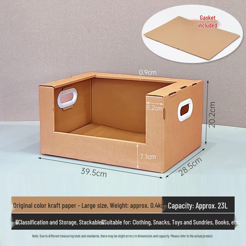 Kraft Paper Stackable Toy & Storage Organizer Box 5 Layer Reinforced and Thickened
