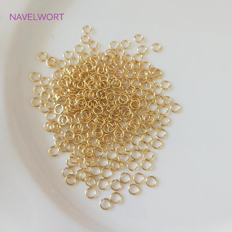 Multi Size 14K/18K Gold Plated Open Jump Ring Connecting Rings For Jewelry Making Supplies Brass Split Rings Jewelry Accessories