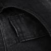 Pantaloni jeans da uomo con cerniera a righe in denim con foro vintage lavaggio hip-hop da lavoro