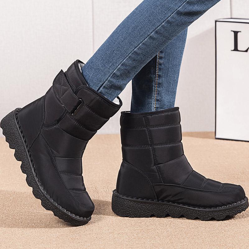 fashion Women's Boots Low Heels Boots For Winter Shoes Women Snow Botas Mujer 2024 Trend Ankle Boots With Fur Elegant Heeled Botines