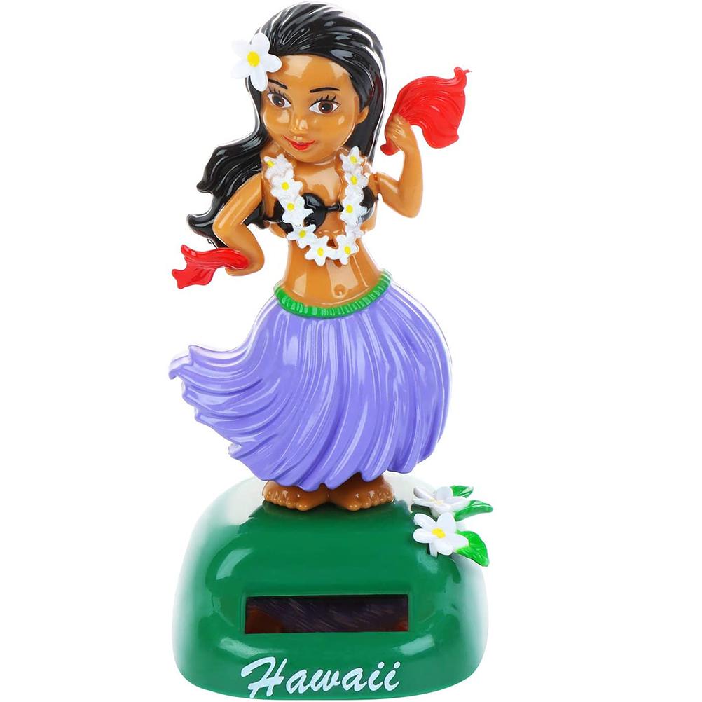 Solar Hawaiian Dance Figure Car Dashboard Toy Lovely With Solar Panel Shaking Head Doll Dancing Figure Toy For Bedroom Family