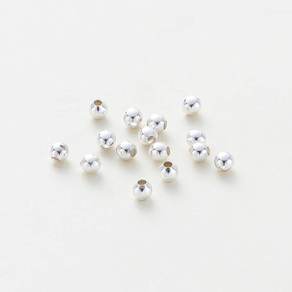 30-100Pcs 14K/18K Gold Color Plated Brass 2/2.5/3/4/5/6mm Spacer Beads for Jewelry Making Beads Accessories Findings Wholesale