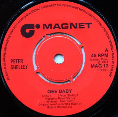 7inch Record PETER SHELLEY - Gee Baby MAG12 Magnet 1974 UK Pop Used