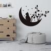 Black Moon Cat Wall Stickers Stars Home Bedroom Decor Peel and Stick Wall Art Removable Vinyl Decals for Room Beautification
