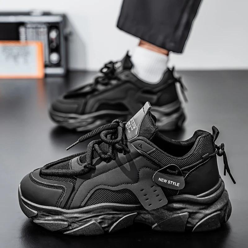 Men's Shoes Breathable Thick Sole Casual Sneakers Outdoor Running Four Seasons New Tennis Men's Soft Sole Comfort Men's Sneakers