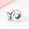 S925 Sterling Silver Oxide Beads December Birthstone Round Single Stone Ring Beads Bracelet DIY Jewelry Accessories