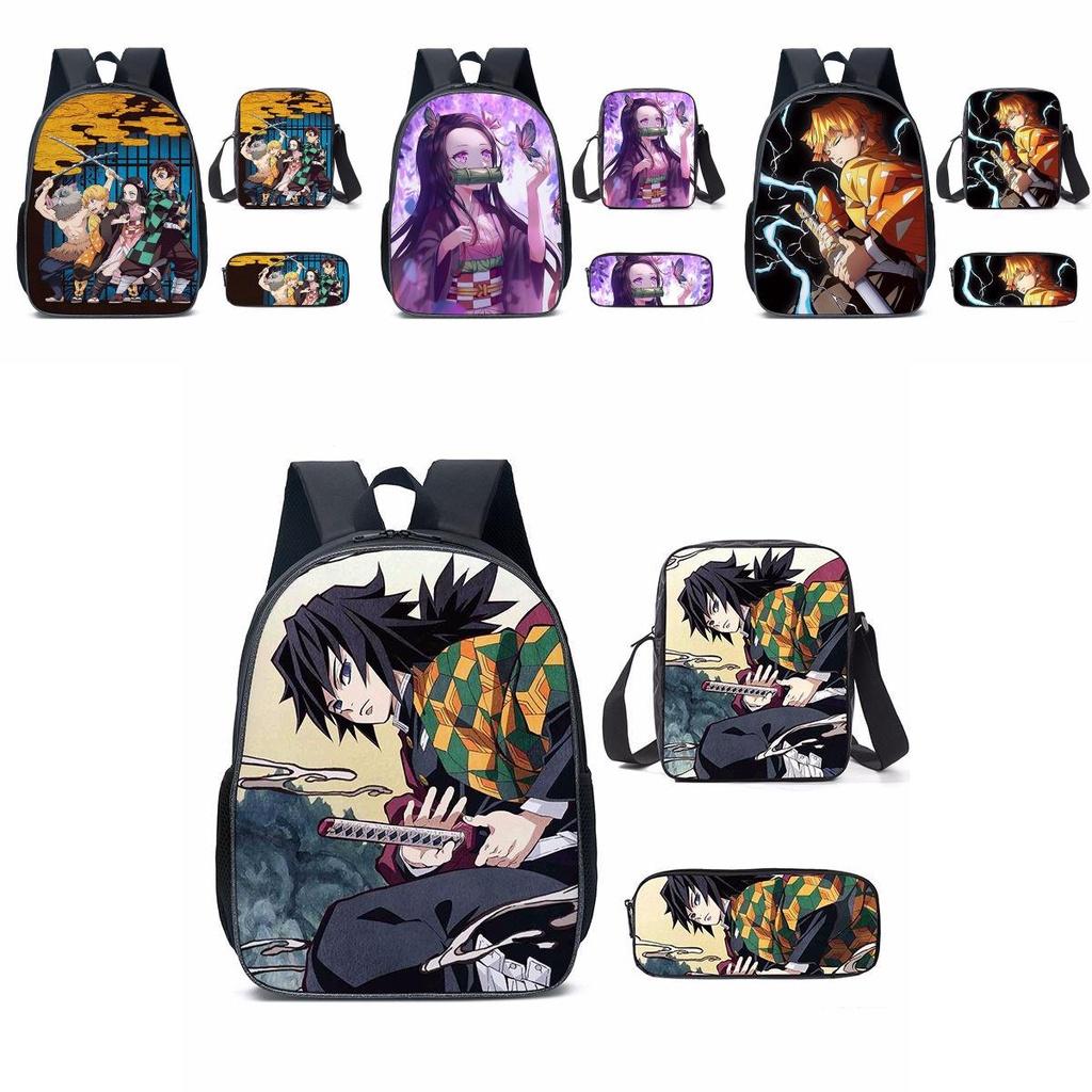 Versatile Cartoon Demon Slayer Blade Backpack For School And Outdoor Activities
