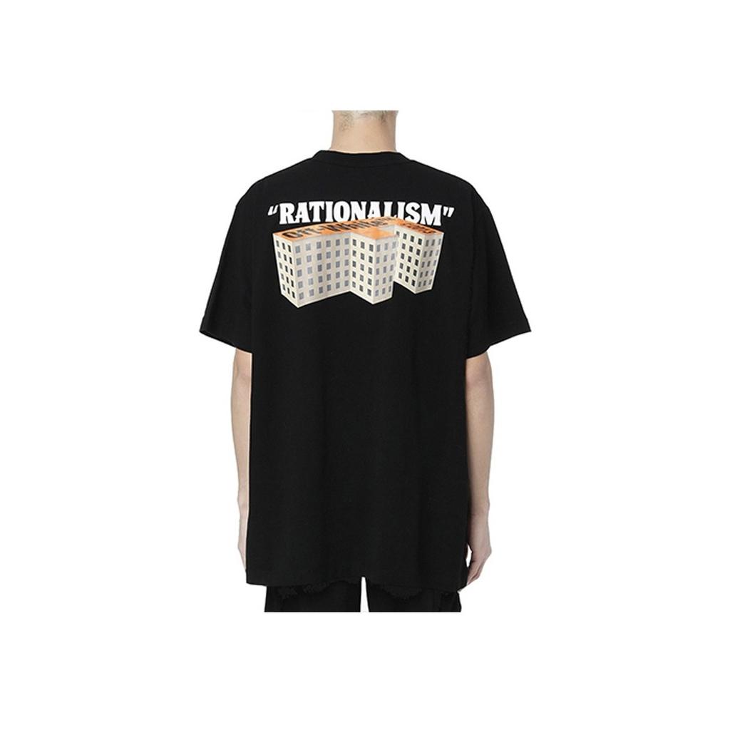 Off-White Rationalism Logo Print Short Sleeve T-Shirt Men Tops Black OMAA038R201850071088