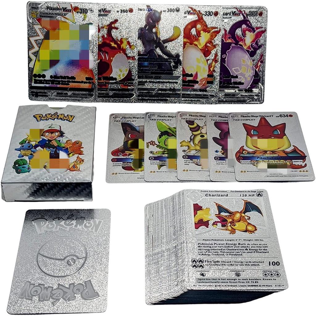 Pokémon Nou 55 buc Carte Folie Aurie Bronzare Metal Joc de Cărți Set Cărți Energie Rară