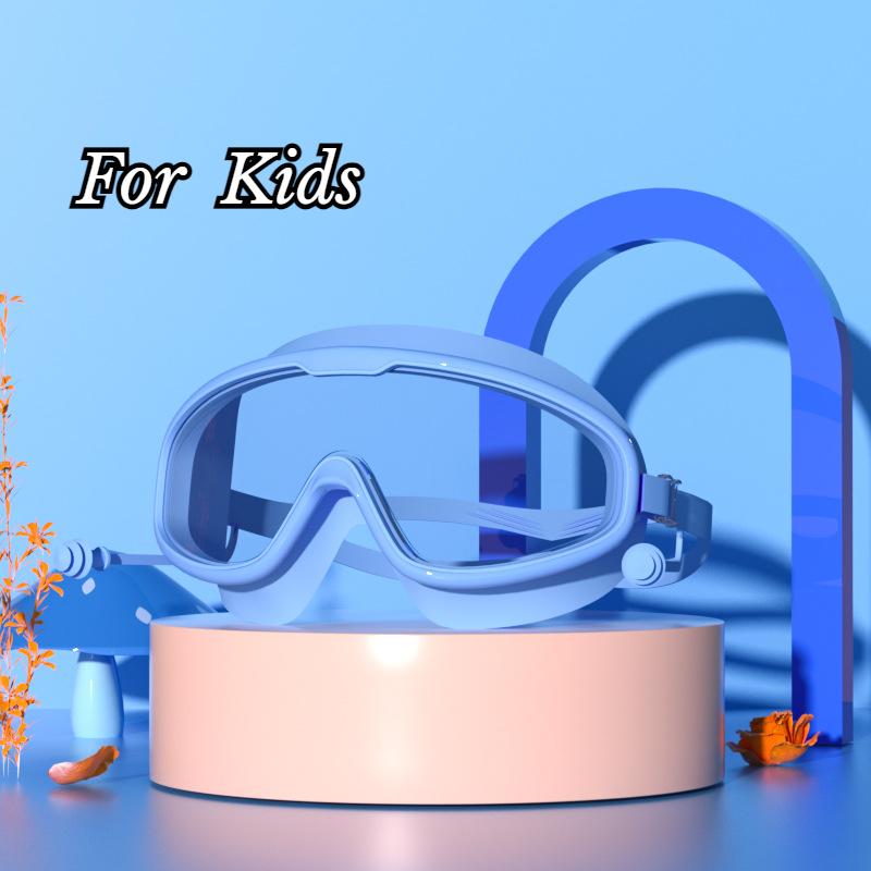 Ochelari de înot Cadru mare Dopuri de urechi Impermeabili Anti-aburire HD Transparenți Ochelari pentru bebeluși Protecție UV Ochelari de înot siguri