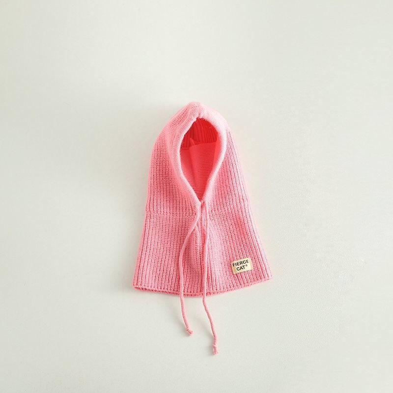 

Зимняя детская шапка-балаклава, вязаная детская шапка-бини для девочек, мальчиков, шапка-ушанка, шарф, капюшон, вязаная шапка One Size розовый