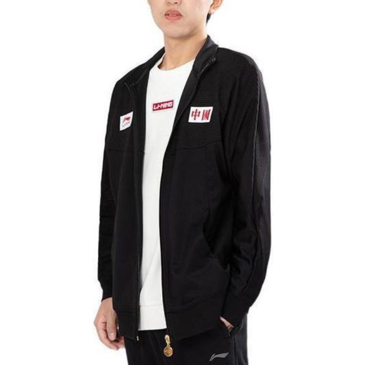 Li Ning Sports Fashion Collection Jackets Men's Black Stand Collar Moderate Other AFDR989-1