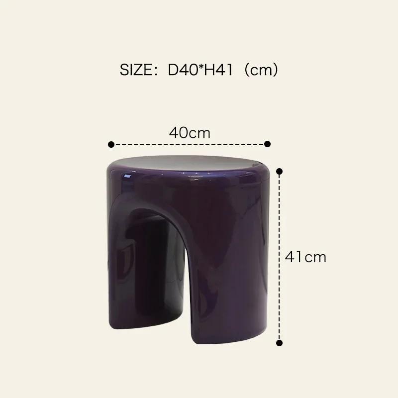 Nordic Round Stool with Detachable Tray Coffee Table TV Cabinet Sofa Side Storage for Living Room Entrance Change Shoes Chair