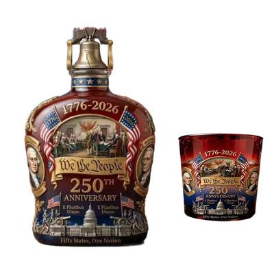 250th Anniversary American Whiskeys Decanter Set With Patriotic Designs For Collectors And History Enthusiasts
