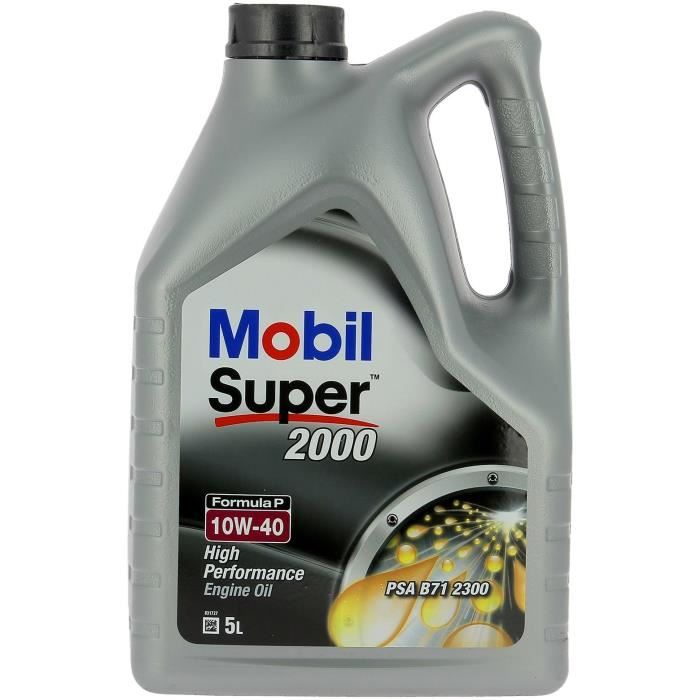 Olio motore 10W-40 Sintetico - MOBIL - Super 2000 X1 - Formula-P -tanica 5L - alte prestazioni anti-inquinamento