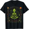 Alien Zen Meditation Graphic Tee Men's Breathable Cotton Casual Short Sleeve T-Shirt