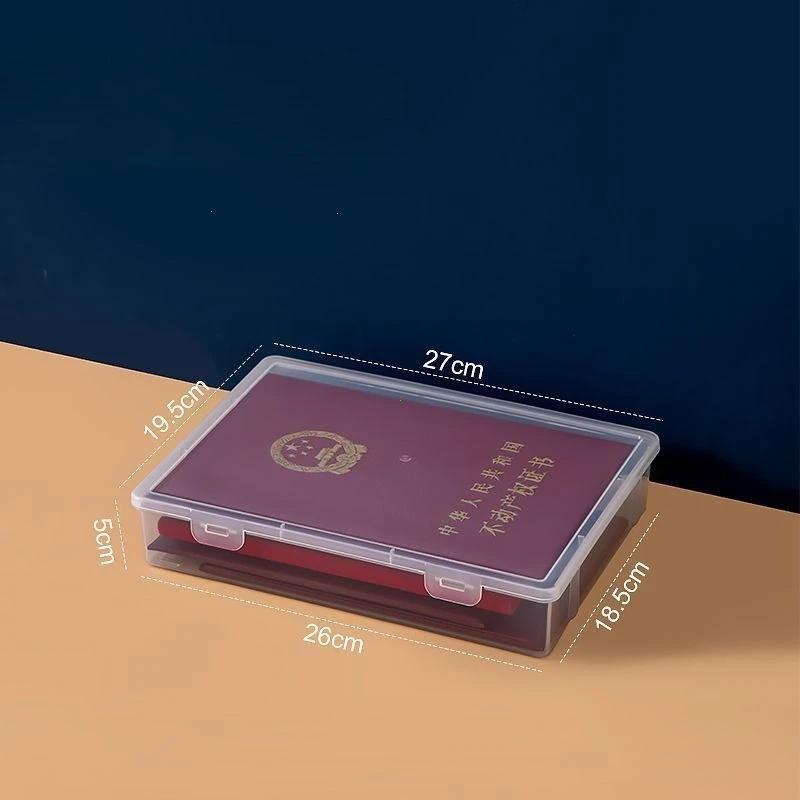 1Pc Transparent Storage Container Plastic Dustproof Box Stationery Jewelry Portable Large Capacity A4 A5 File Organizer Supplies