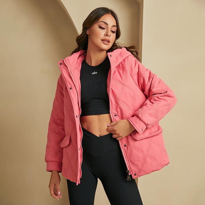 YISHENGSHUI New Spring and Autumn Women's Jacket Simple Medium-length Fashion Unique Splicing Hooded Design Women's Spring Jacket 6611