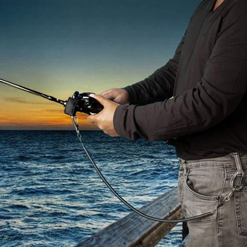 1pc/2pcs Tie Belt Wrap Straps Fishing Casting Rods Holder Belt Metal Buckles Straps Fishing Poles Tether with Lanyard
