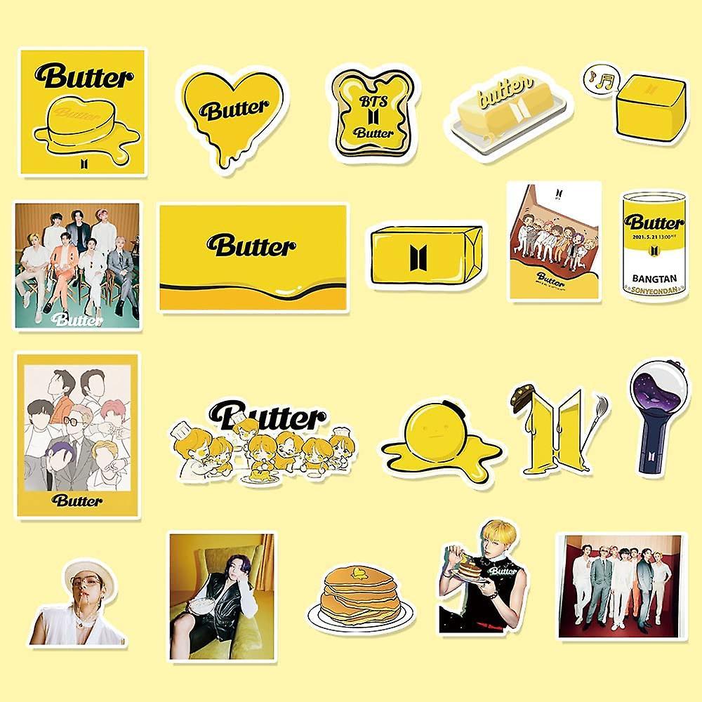 Bangtan Boys Sticker Pack 178Pcs Butter Sticker New Ablum Butter BE Cartoon Waterproof Sticker for Laptop skis BANGTANBOYS Sticker