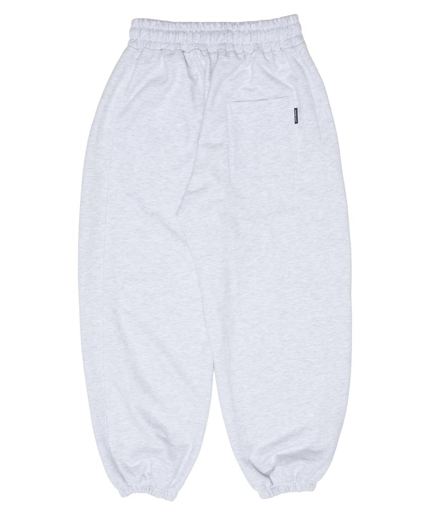 PAPERBOY Balloon Wide Curve Jogger Pants - White Melange