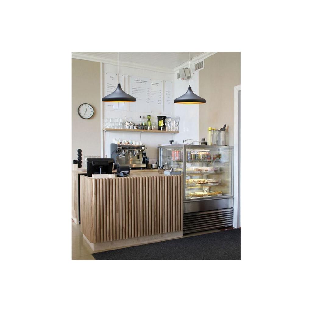 Champion Black Chandelier - Aluminum 35 Cm Diameter Cafe Rustic Pendant Kitchen Lounge Lamp Models